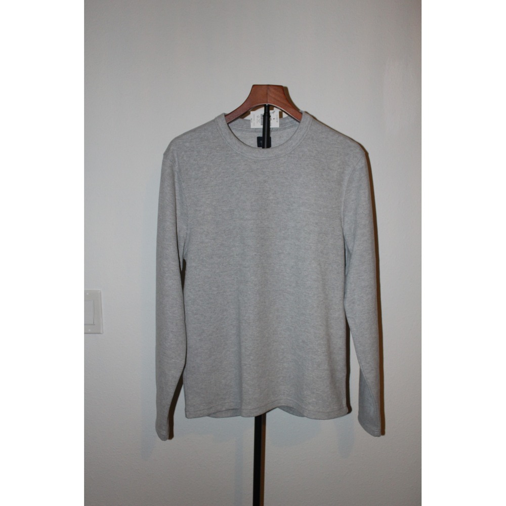 J.Crew Men's Textured Knit Long Sleeve Crewneck‎ Heather Grey CL388 Size M NWT